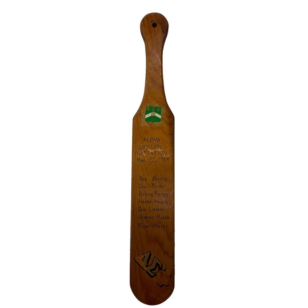 1959 Kansas State University Alpha Epsilon Phi Initiation Frat Paddle Signed VTG